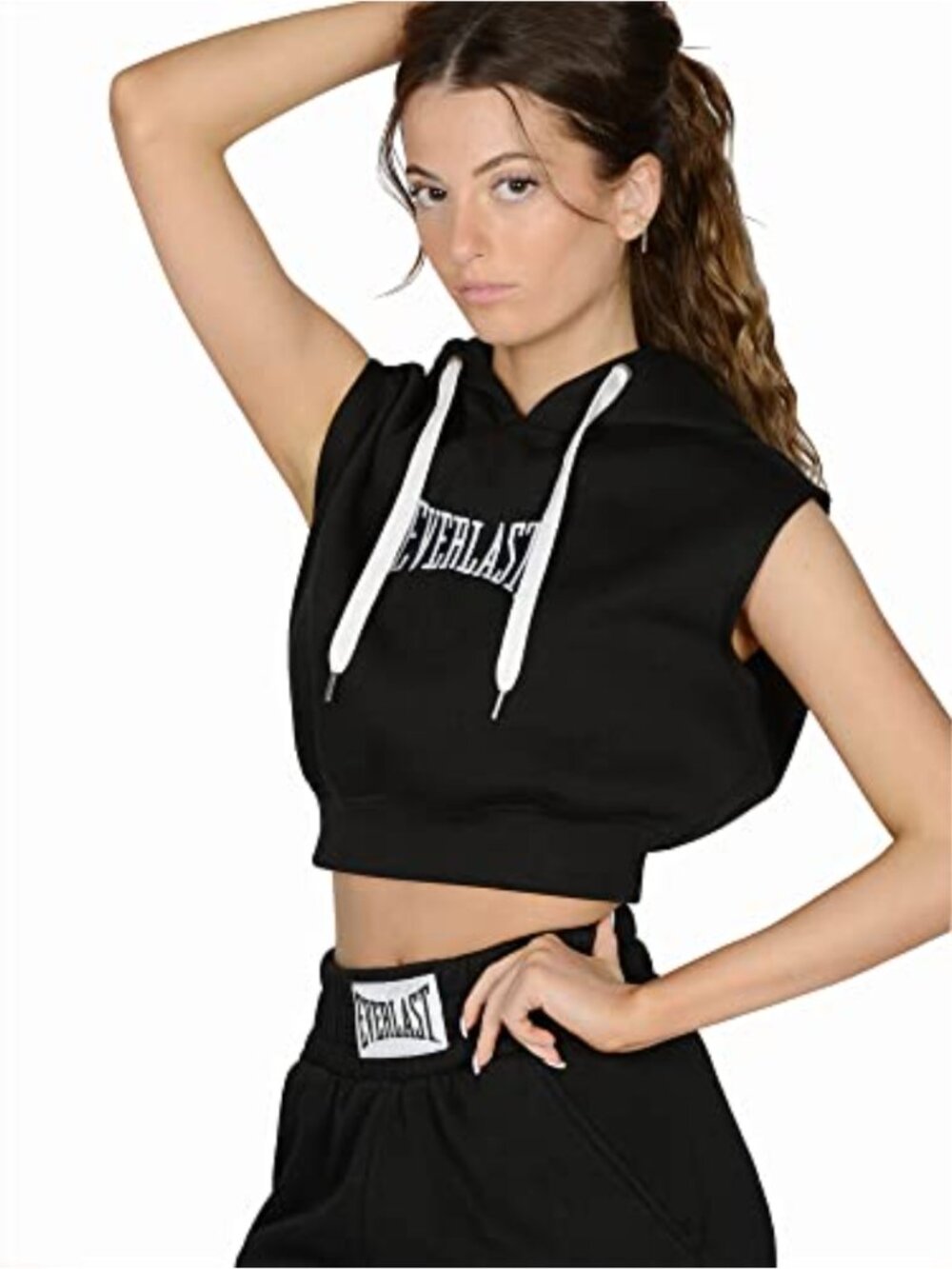 Comfy Cropped Sleeveless Hoodie for Running Yoga Gym Lounge